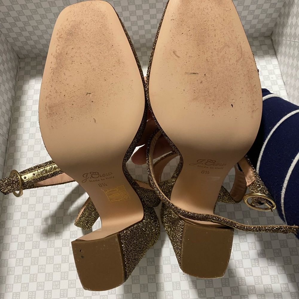 J crew lurex block heels - Picture 3 of 4